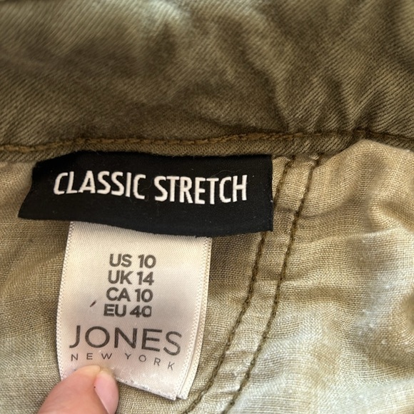 Jones New York Olive Classic Stretch Straight Leg Jean Sz 10 - Picture 6 of 8